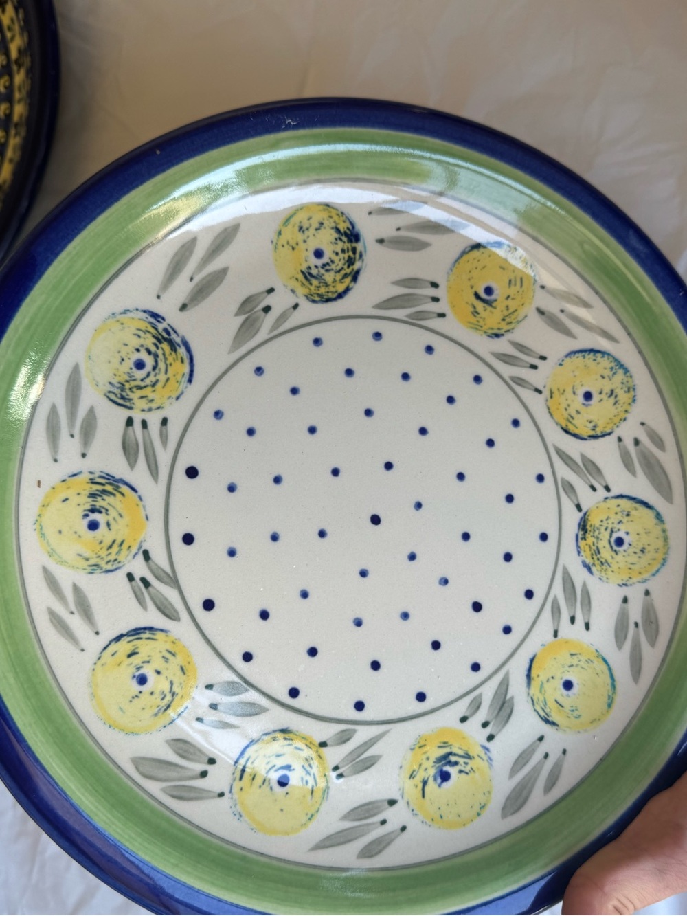 Vintage Boleslawiec Polish Pottery Limin Swirl Plate 11”